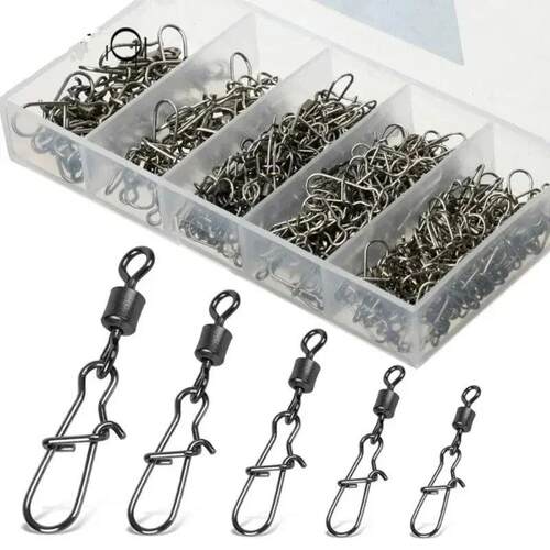 50pc/box Stainless Steel Fishing Connector Pin 4# 6# 8#10#12
