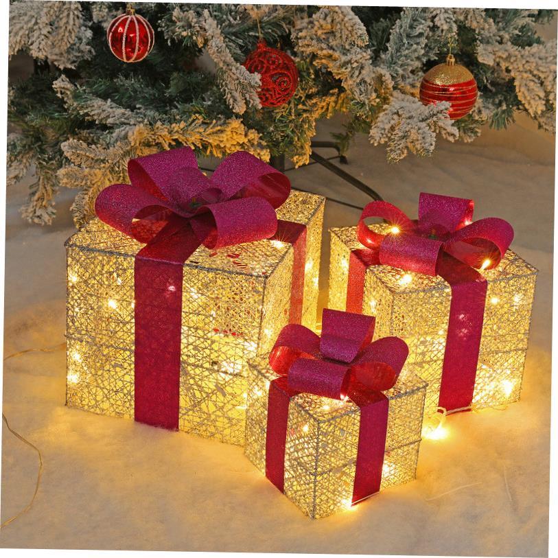 Christmas decorations large illuminated gift box圣诞发光礼盒