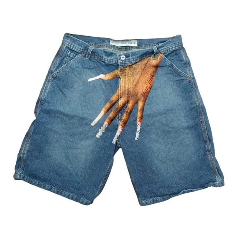 Y2K Shorts Pants Mens Harajuku Hip Hop Graphic Print Retro B