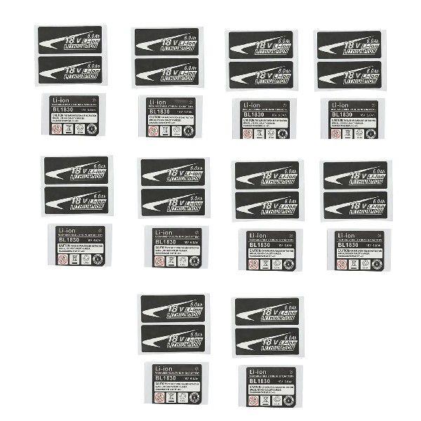 10 Sets of BL1830 Label Lithium Ion Battery 18V 6.0Ah