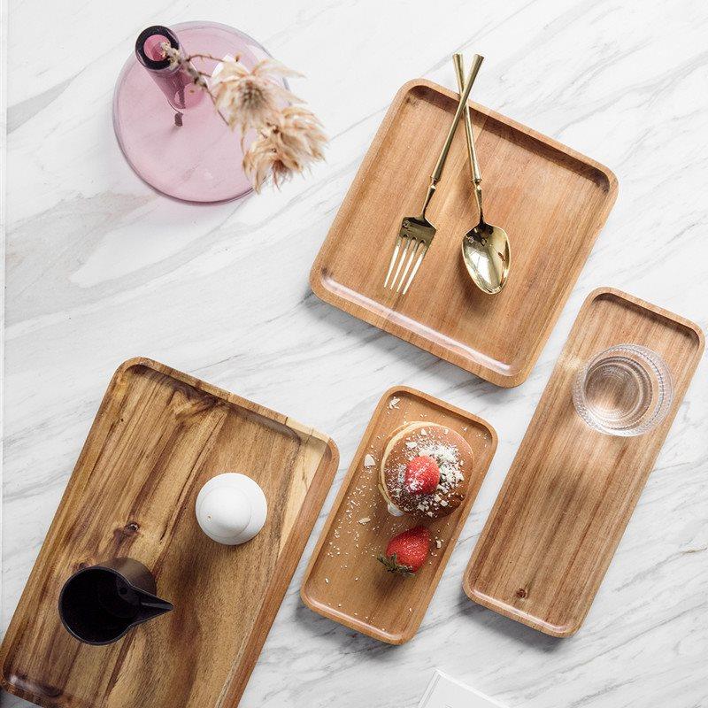 Japanese Wood Tray Square Tea Dessert Serving Board