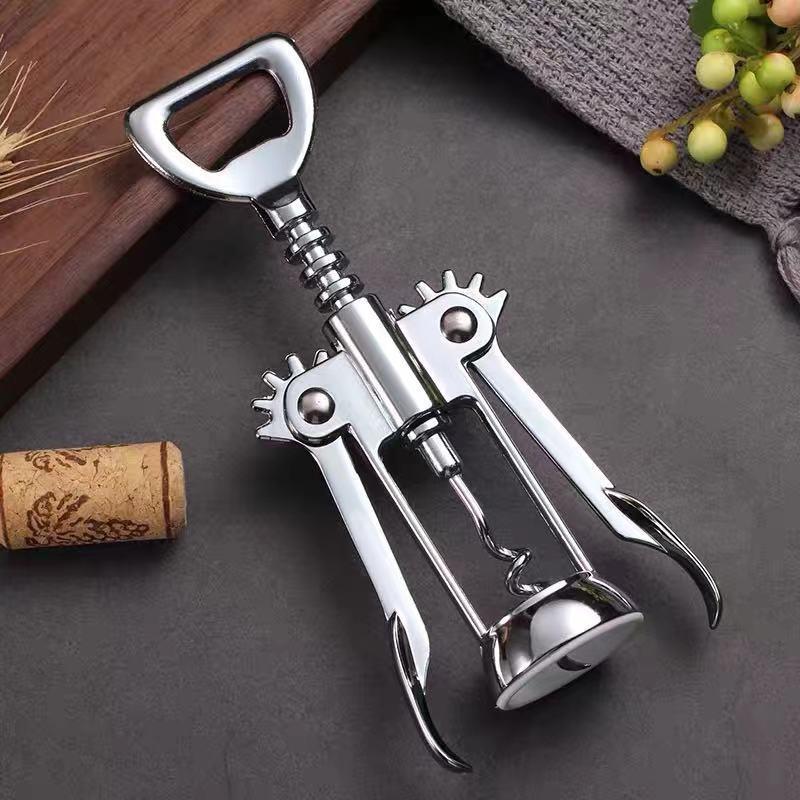 Red Wine Bottle Opener Wing Corkscrew - 2-in-1 Beer Opener