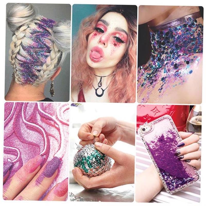 7Colors/Set Shinning Glitter Sequ Gel For Party Christmas DI