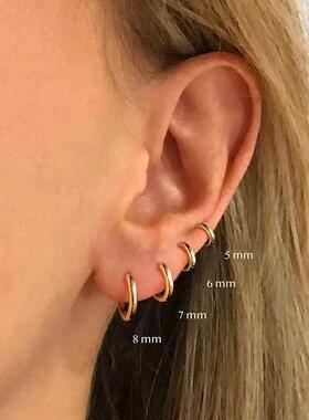 Aide 925 Sterling Silver Rose Gold Small Hoop Earrings For W