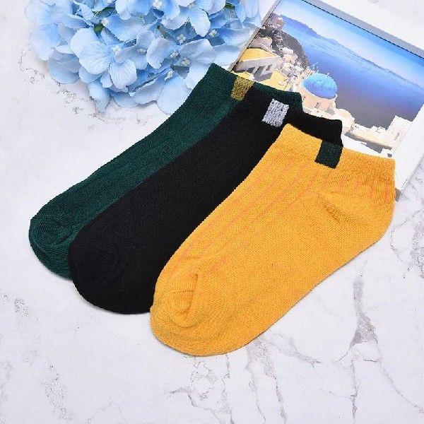 Men 10 color woven lable Comfo rtable Cotton Sock Slippers