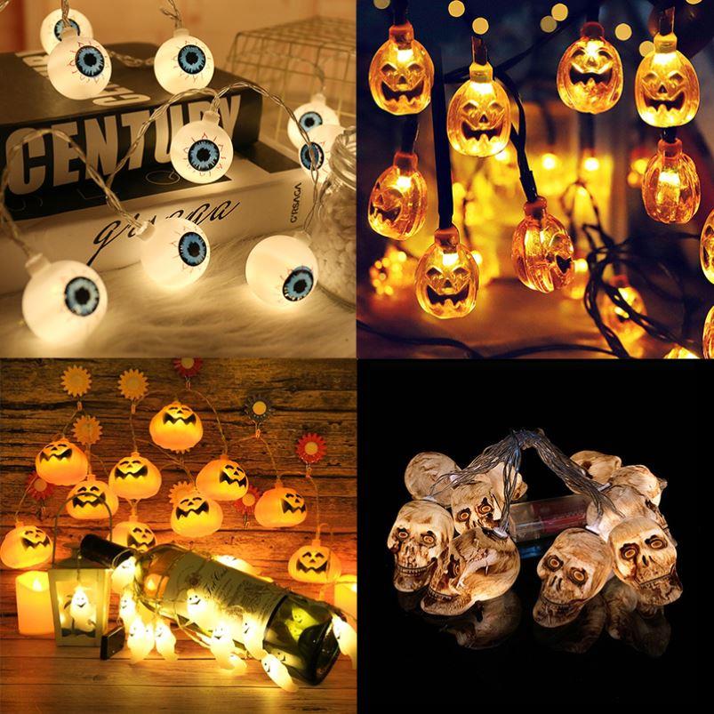 1.5m 10Led Halloween Pumpkin Ghost Skeletons Bat Spider Led
