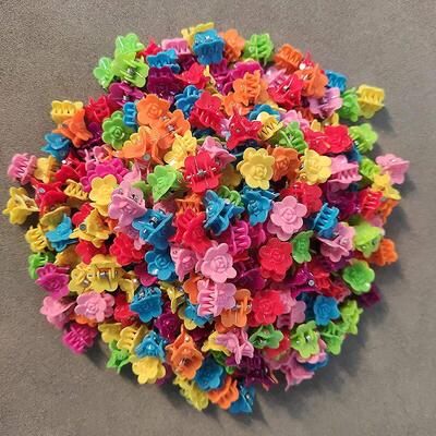 50Pcs Girls Cute Colorful Hair Clips Flower Star Small Hair