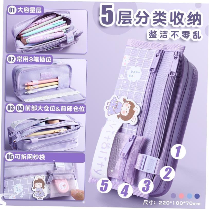 Korea Cute Pencil Cases for Girls Pencilcase Waterproof Canv