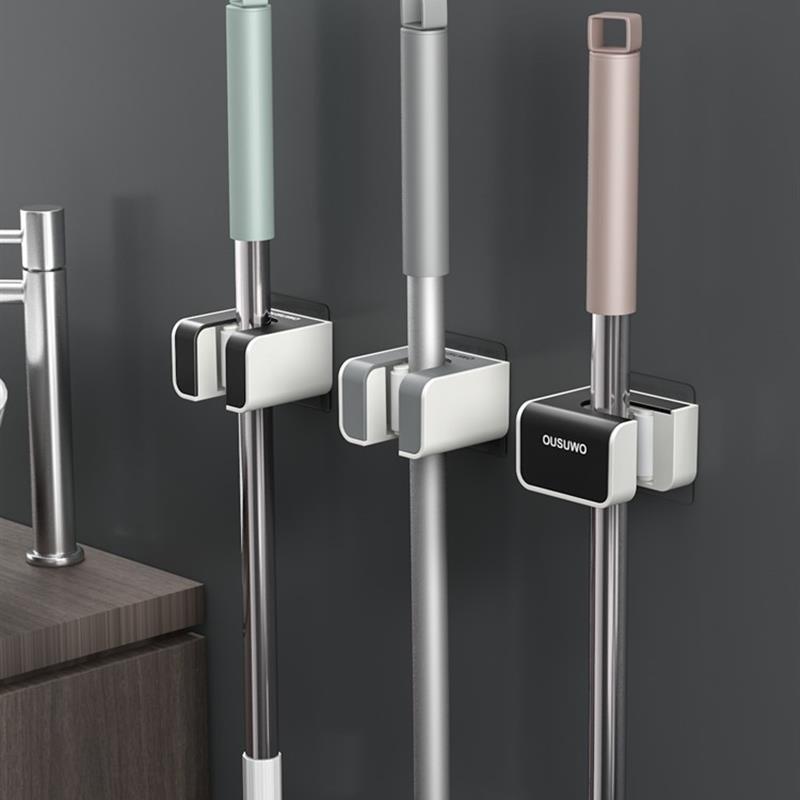 mop hook hanger hole free wall hanging toilet mop storage