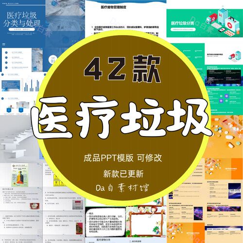 医疗垃圾分类与处理医疗废物管理流程知识讲座PPT成品课件模版