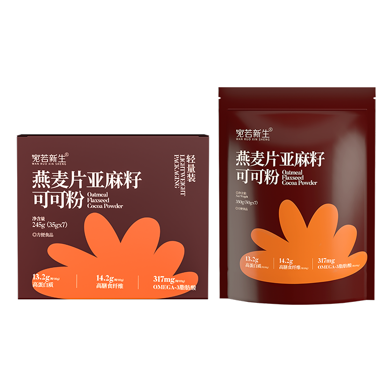 【江苏农科院加工所研发】燕麦片亚麻籽可可粉小基数营养代餐