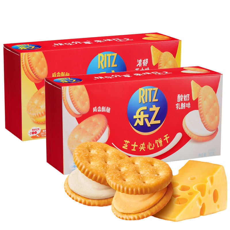 乐之酸奶乳酪芝士夹心饼干91/182g早餐代餐单独包装休闲零食品