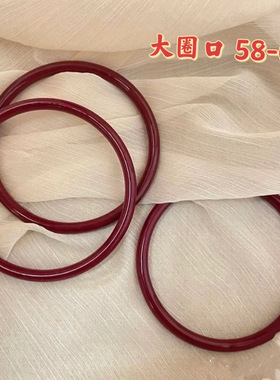 大圈口朱砂红色叮当镯小众转运不掉色手镯女生护身气质新中式女镯