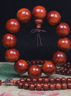 赞比亚血檀手链精品同料顺纹高油密媲美小叶紫檀男女情侣手链