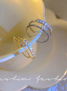 套装锆石戒指女轻奢小众精致爱心食指戒韩国ins个性百搭戒指