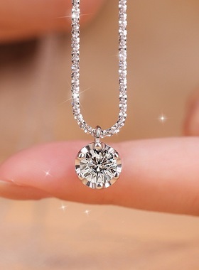 仿莫桑石钻项链女夏季2024新款锁骨链轻奢小众感气质温柔百搭