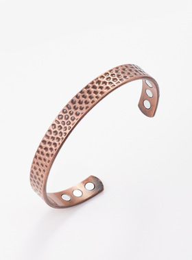 temu跨境热销磁性小波浪纹古红铜色手镯 欧美主流复古饰品