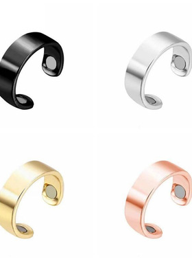 新款亚马逊现货个性欧美电镀玫瑰金指环男式女士磁性开口磁石