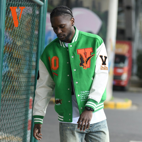 VLONE  刺绣拼接棒球服 男女同款情侣款