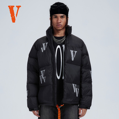 VLONE 3M反光系列 满天星面包LOGO刺绣宽松立领加厚羽绒服 情侣款