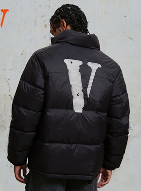 VLONE冬季羽绒服男女同款立领短款2025新款巨好看的外套刺绣情侣