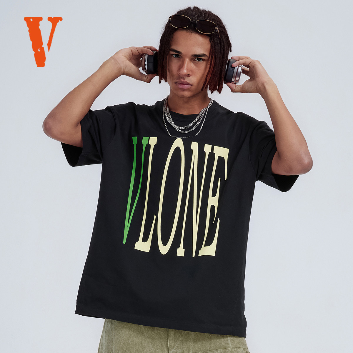 VLONE STAPLE 幻影大LOGO印花 水洗宽松短袖T恤 男女同款 - 实物图