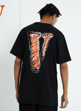 VLONE手绘LogoT恤 男女同款 黑色 白色