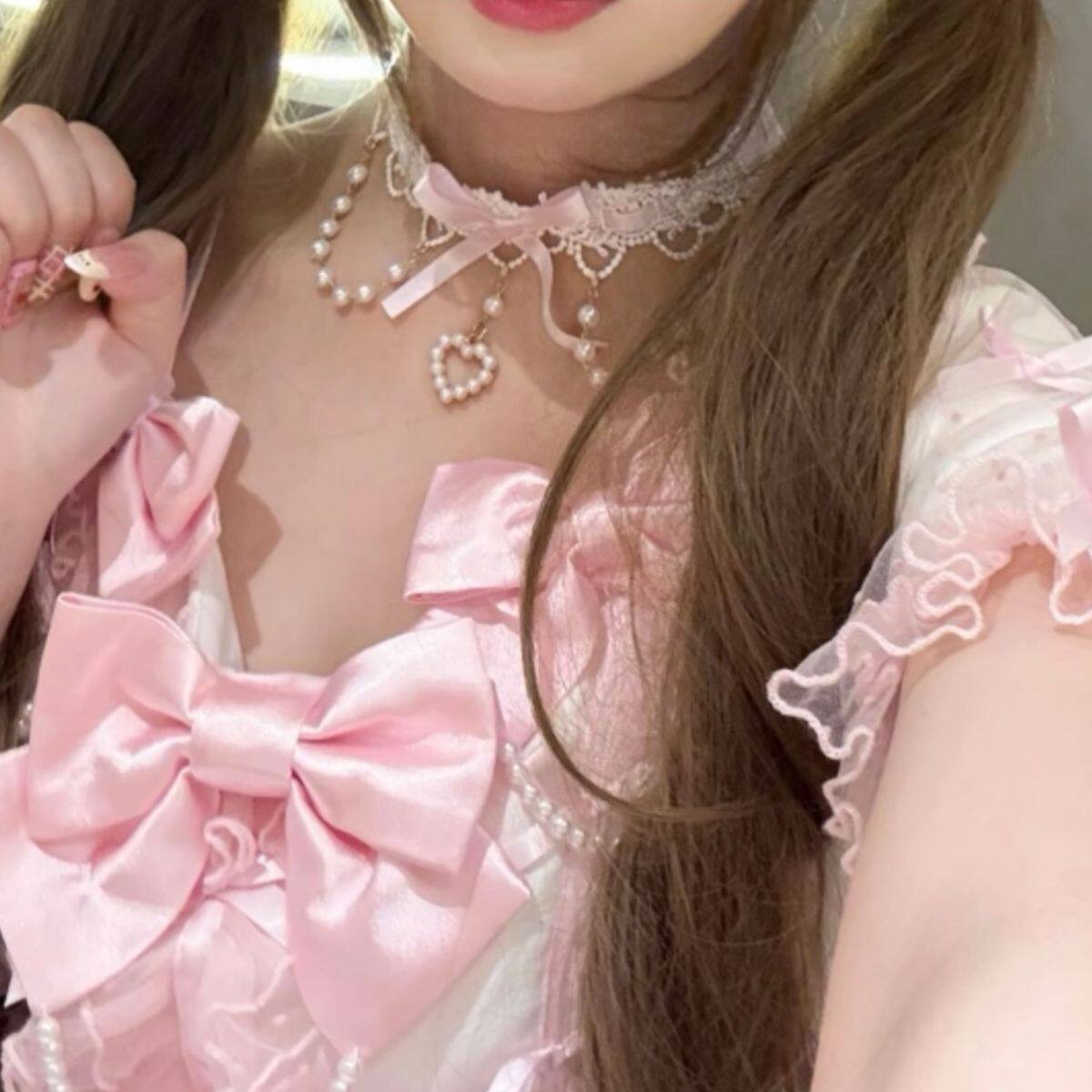 甜美纯欲少女心洛丽塔软妹蕾丝项链女短款颈链锁骨链颈带Choker