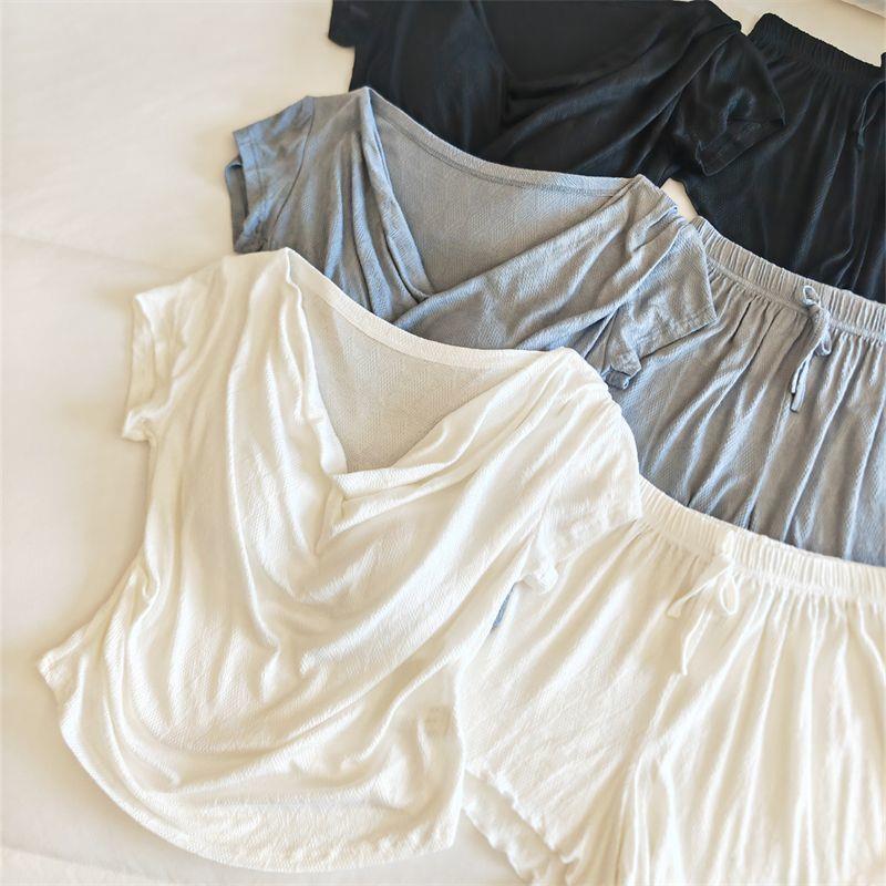 超手感莫代尔~棉韩系睡衣女士春夏季新款短袖外穿家居服夏天套装