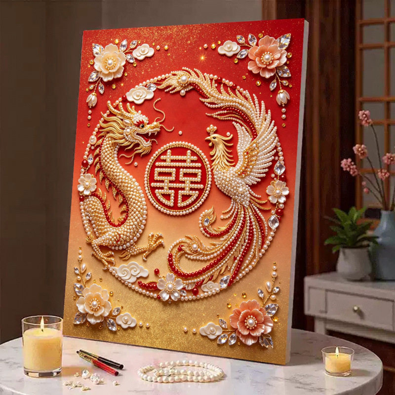 珍珠画新婚礼物手工DIY钻石贴画