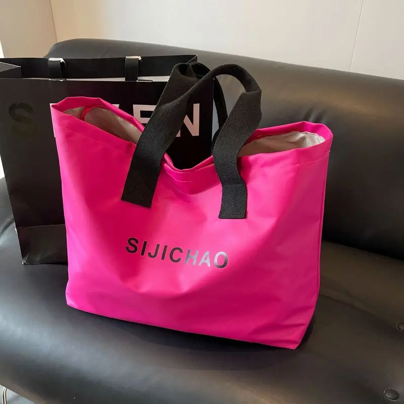 旅行包轻便大容量男女大学生上课通勤布袋包轻便休闲手提托特包潮