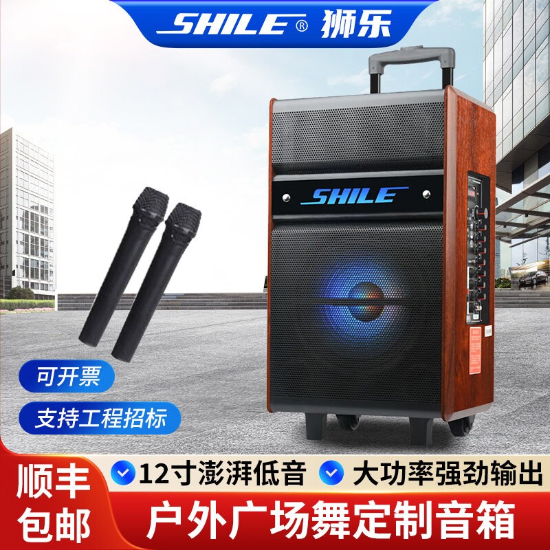 狮乐皇冠五号 蓝牙广场舞音响户k歌音箱 拉杆音响带无线话筒外