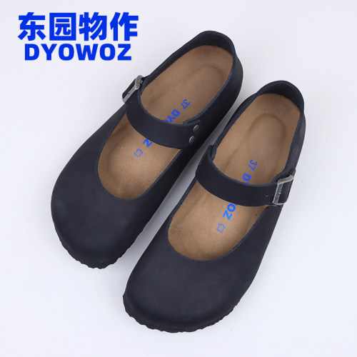 东园物作真皮日系复古玛丽珍鞋