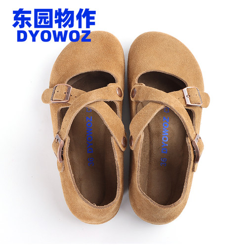 东园物作真皮休闲玛丽珍鞋