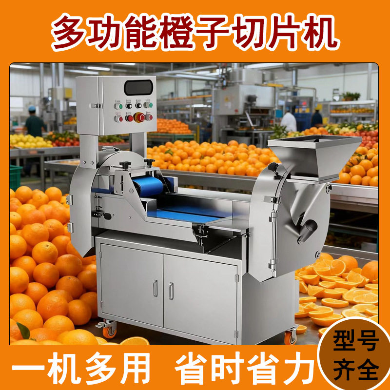 大型商用不锈钢橙子切片切丝机
