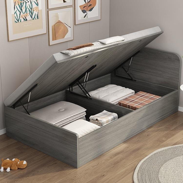 榻榻米无床头床实木1米2单人高箱储物床柜一体床地台床地踏床定