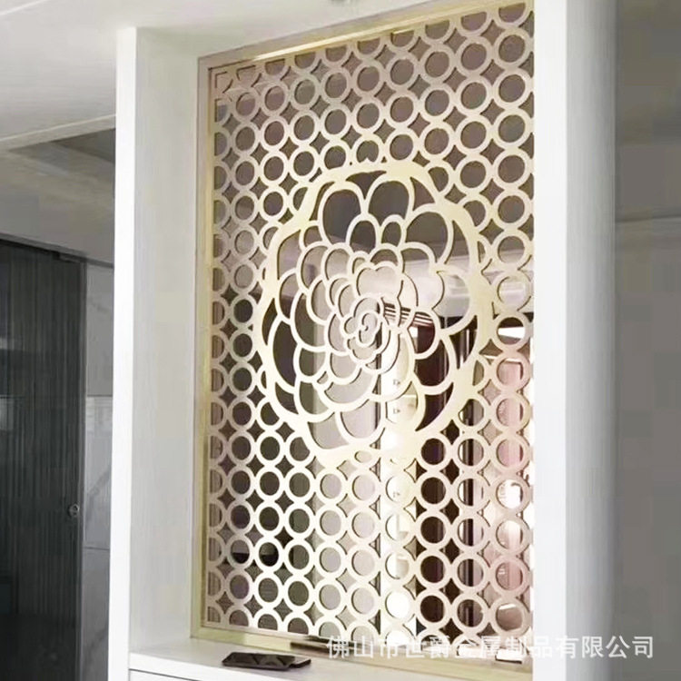 欧式别墅家装客厅铝合金背景屏风 家居客厅镂空铝艺屏风花格厂家