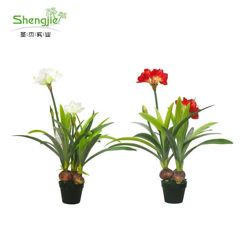 仿真兰花盆栽仿真植物朱顶兰假花落地盆景绢布假花植物