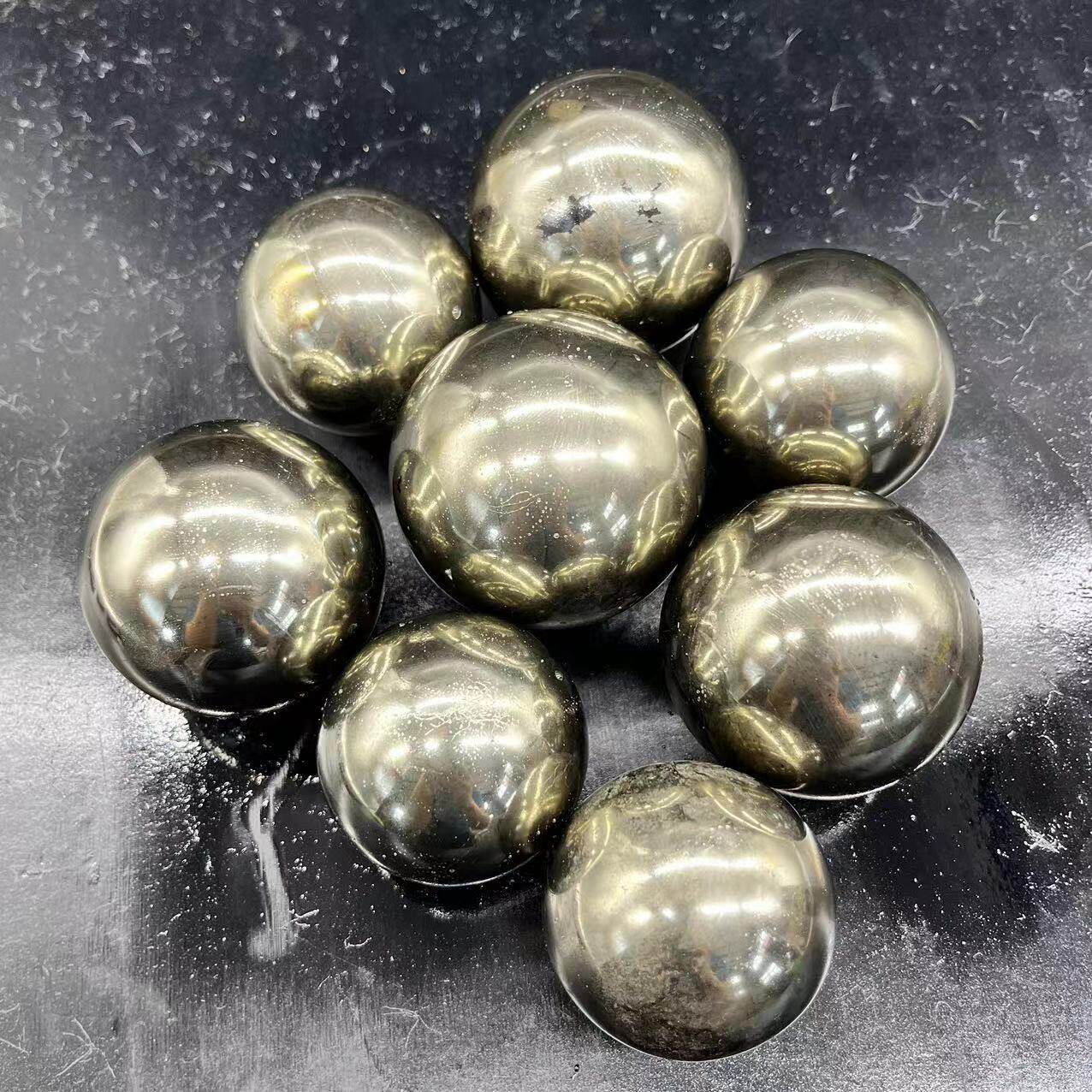 天然黄铁矿球进口天然秘鲁黄铁矿原石水晶摆件创意家居把玩圆形球