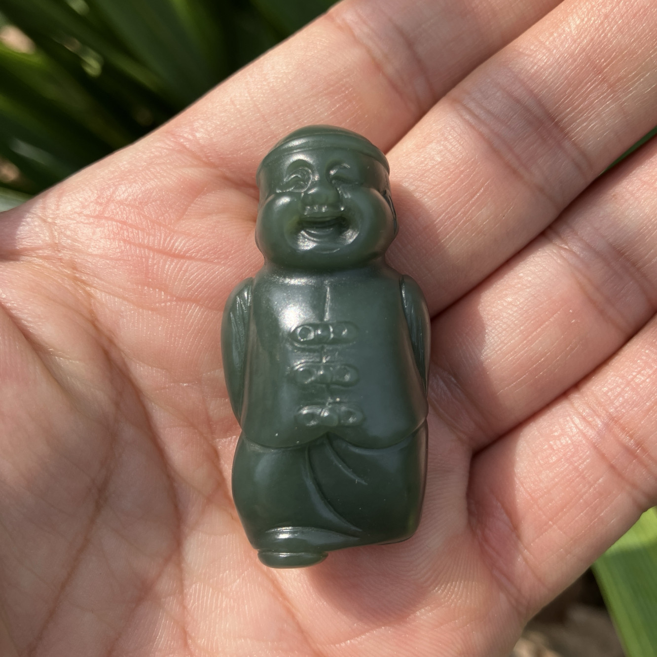 和田玉青玉人物挂件细润玉器摆件把玩件天然珠宝玉石德信玉器