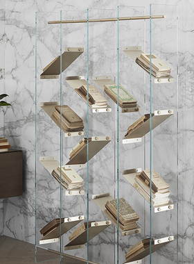 意大利进口正版 Gallotti&Radice  书架 Isola 书柜玻璃置物架