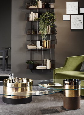 意大利进口正版 Gallotti&Radice 咖啡桌 Haumea 茶几边几玻璃金