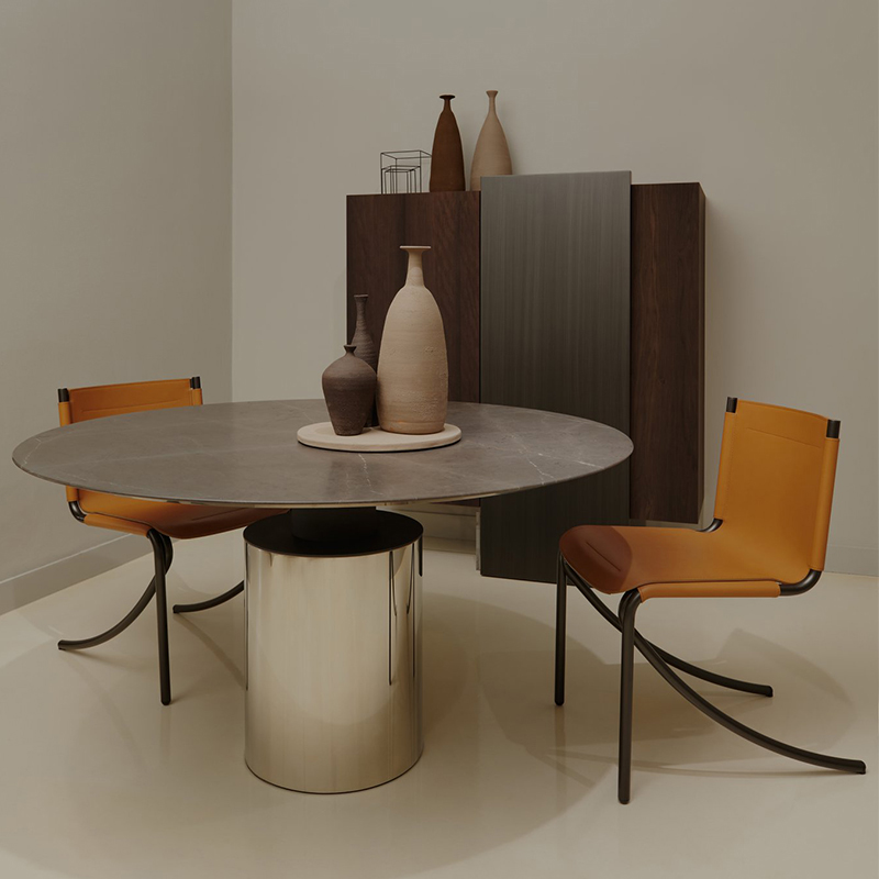 马鞍皮餐椅意大利进口正版