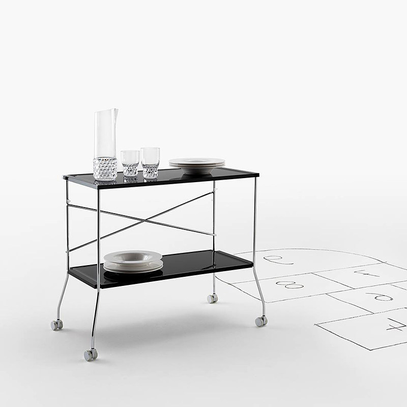 意大利进口正版Kartell折叠小推车边几 Flip 整理架置物架