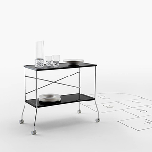 意大利进口正版Kartell折叠小推车边几 Flip 整理架置物架