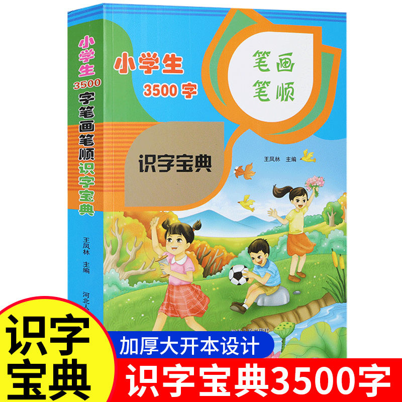 小学生识字宝典3500字笔画笔顺常用汉字拼音注音基础识字大全幼小衔接学前班认字大王小学语文教材同步识字生字6-7-8岁宝宝练字帖