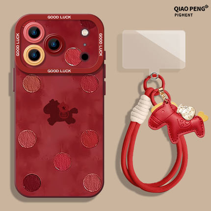 适用小米17promax手机壳15波点小马12红色13新年14新款红米k90k80k70k60马年k50k40本命年note11挂绳turbo4男