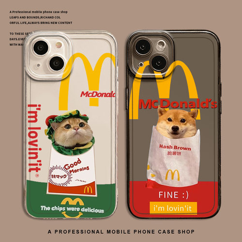 麦门m记猫咪狗狗手机壳适用一加