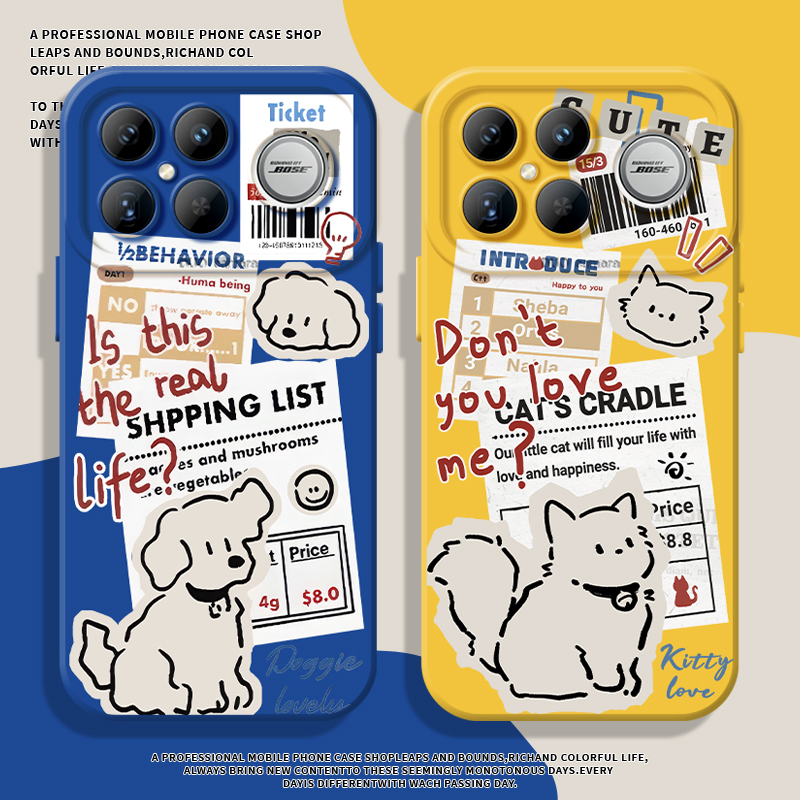 适用红米k90手机壳报纸小狗猫咪