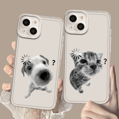适用iqoo手机壳疑惑猫狗